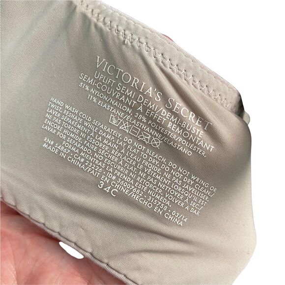 Victoria's Secret 34C Bra Uplift Semi Demi Lavender Purple Underwire Lined - Picture 2 of 8